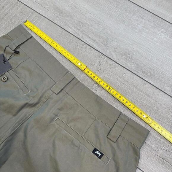 Stüssy Uptown Iridescent Pants Khaki Sz 9 (W32x30) NWT Straight Fit Chino Baggy - Picture 9 of 10